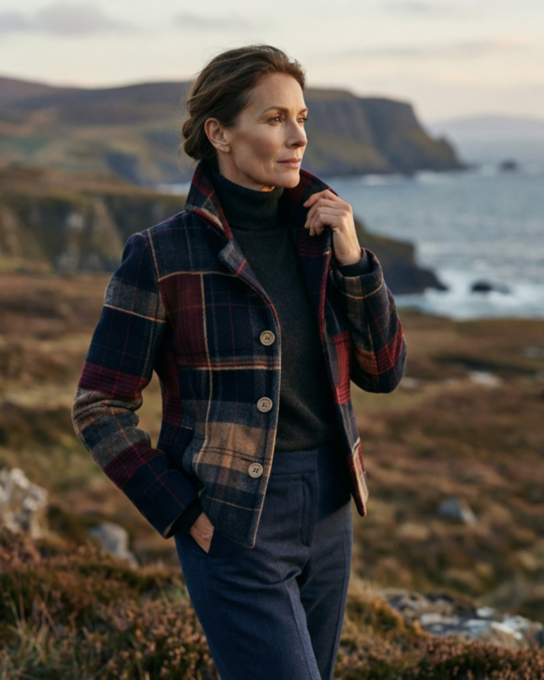 Elara - Timeless Plaid Jacket