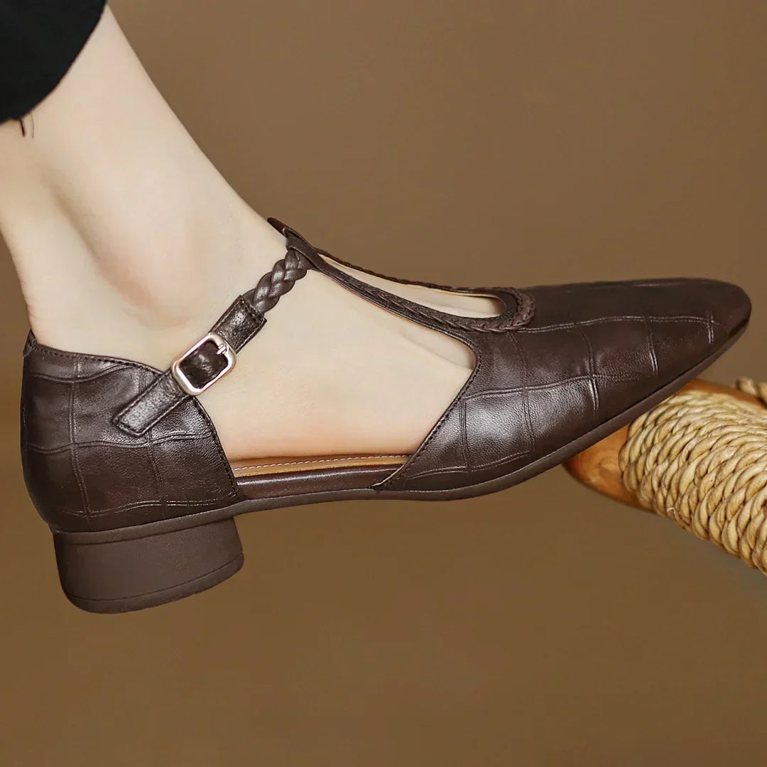 Anthea - Elegant Braided Leather Shoes