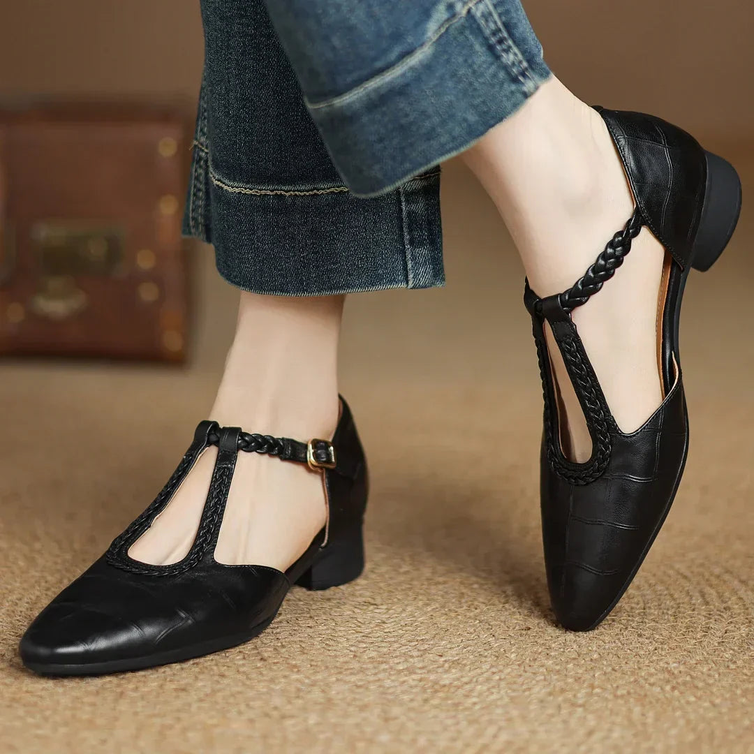 Anthea - Elegant Braided Leather Shoes