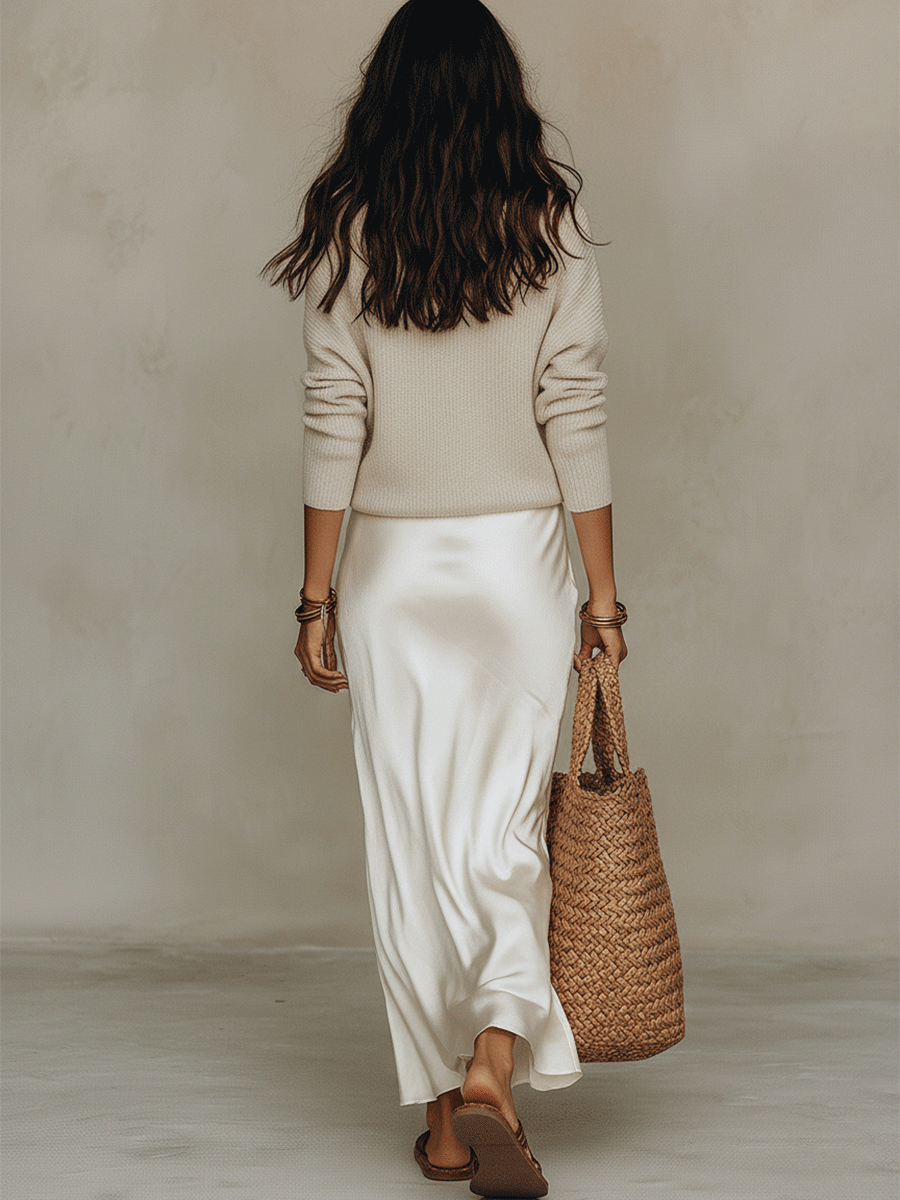 Isolde - Knit & Satin Ensemble