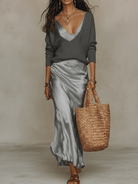 Isolde - Knit & Satin Ensemble