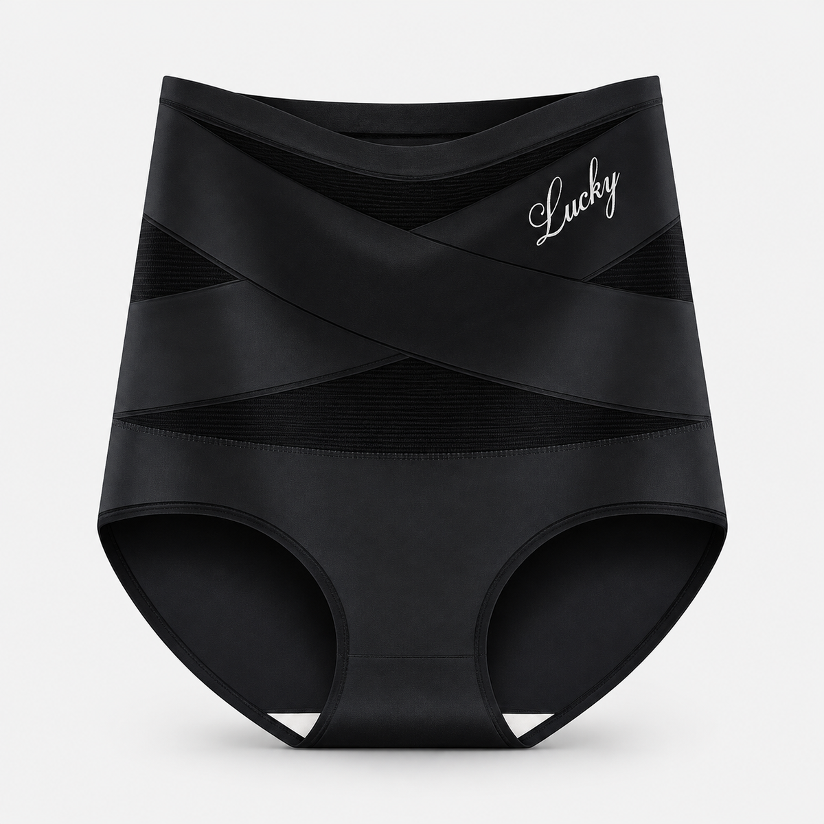 Hand holding the soft fabric of the shaping underwear, showcasing its premium material quality.