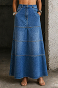 Paislee | Mid-Length Denim Skirt