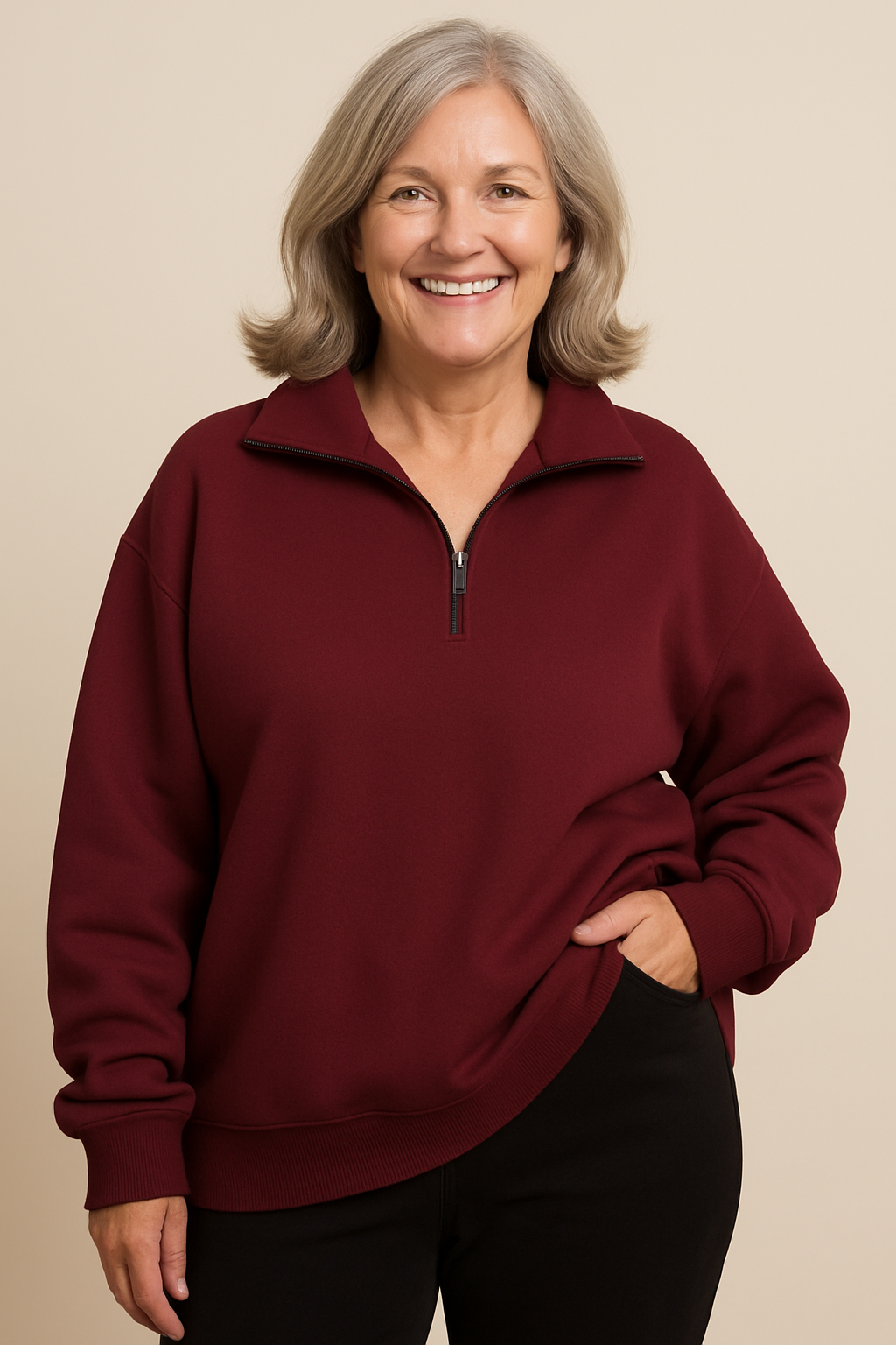 Estelle - Quarter-Zip Knit Pullover
