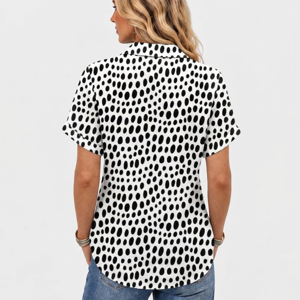 Jacinta | Polka Dot Collared Top