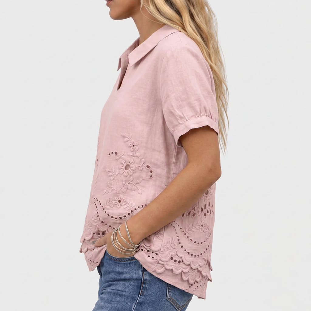 Theodora | Floral Collared Top