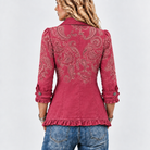 Edie | Retro Paisley Ruffle Jacket