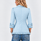 Henrietta | Gingham Ruffle Button-Up Jacket