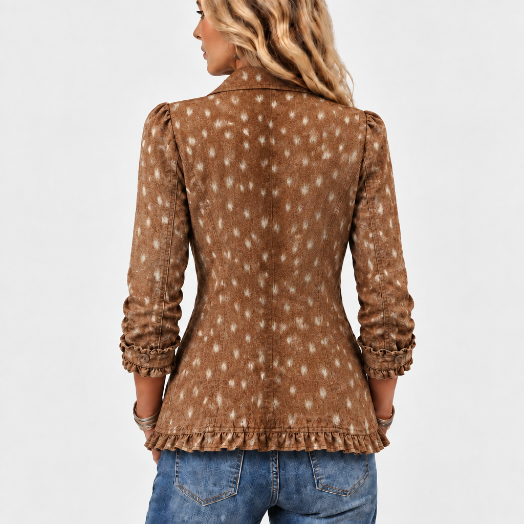 Ingrid | Animal Print Ruffle Jacket