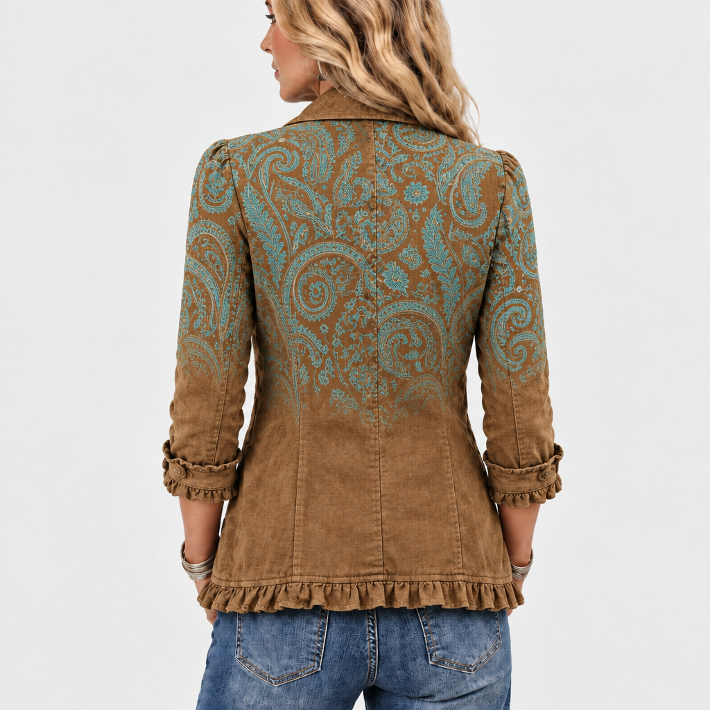 Philippa | Paisley Print Ruffle Jacket