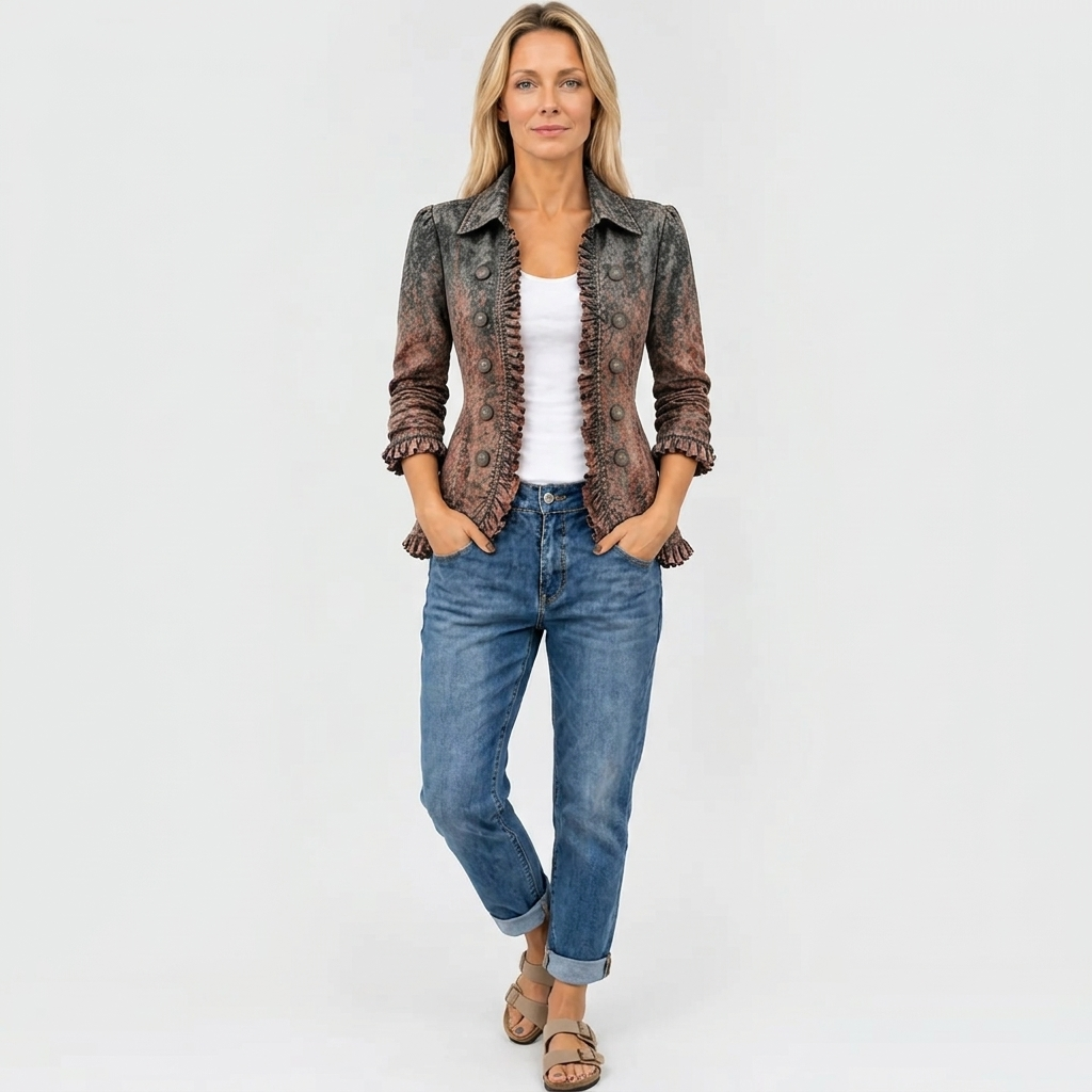 Lorraine | Textured Gradient Ruffle Jacket