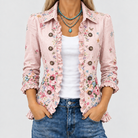 Felicity | Floral Ruffle Button-Up Jacket