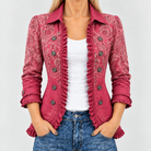Edie | Retro Paisley Ruffle Jacket