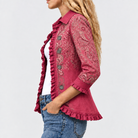 Edie | Retro Paisley Ruffle Jacket