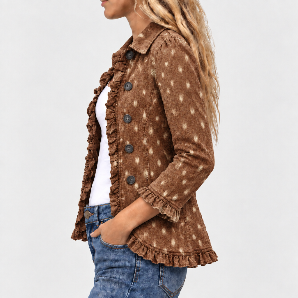 Ingrid | Animal Print Ruffle Jacket