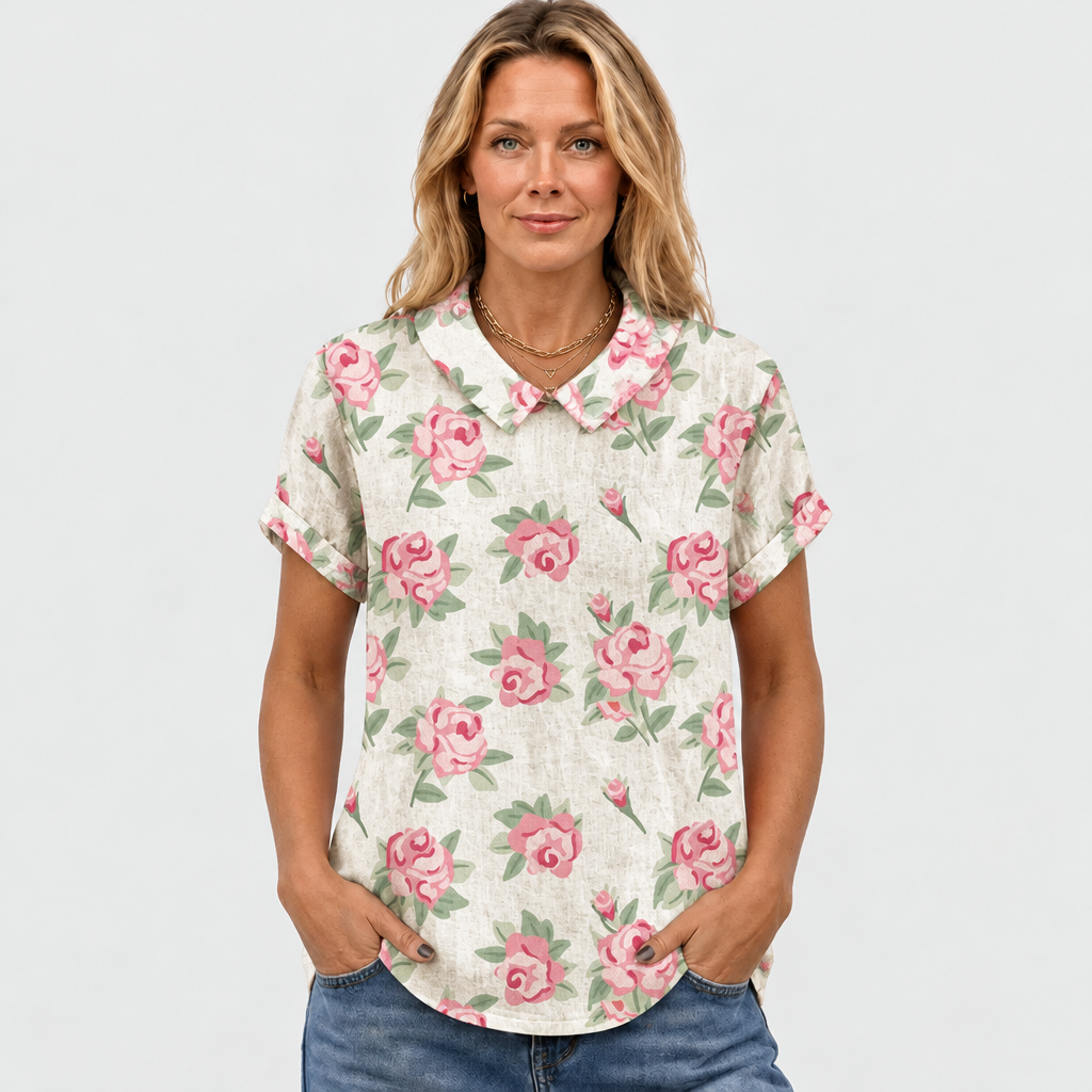 Imelda | Rose Collared Top