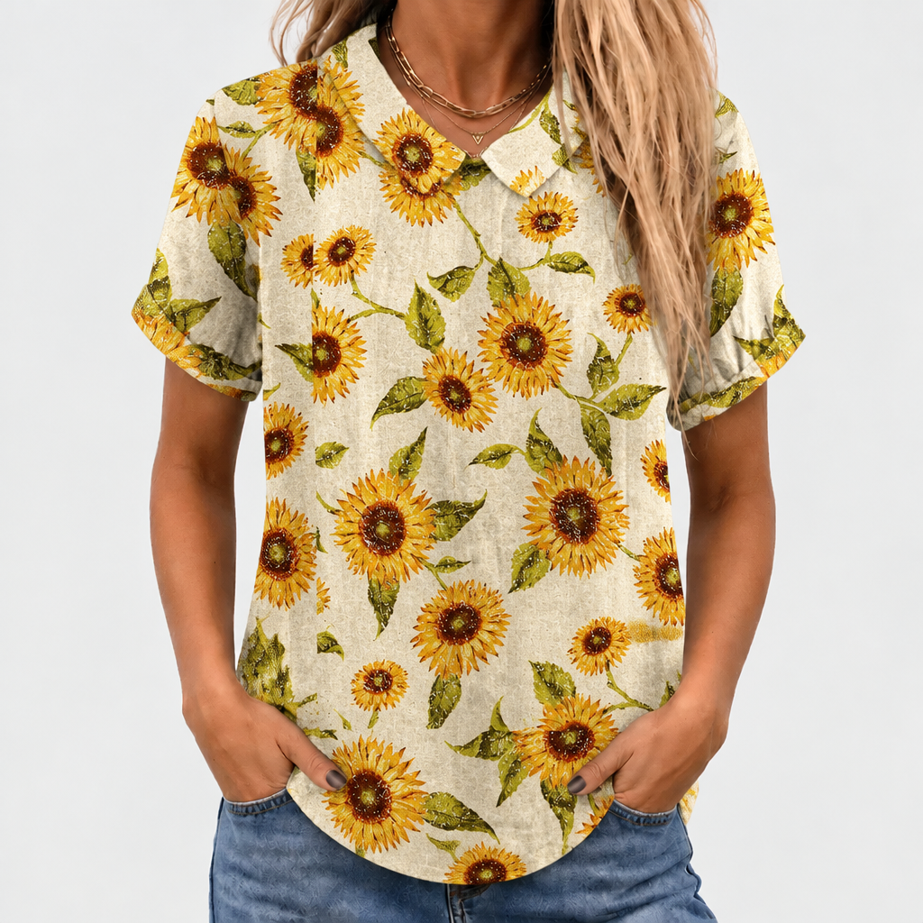 Verity | Sunflower Collared Top