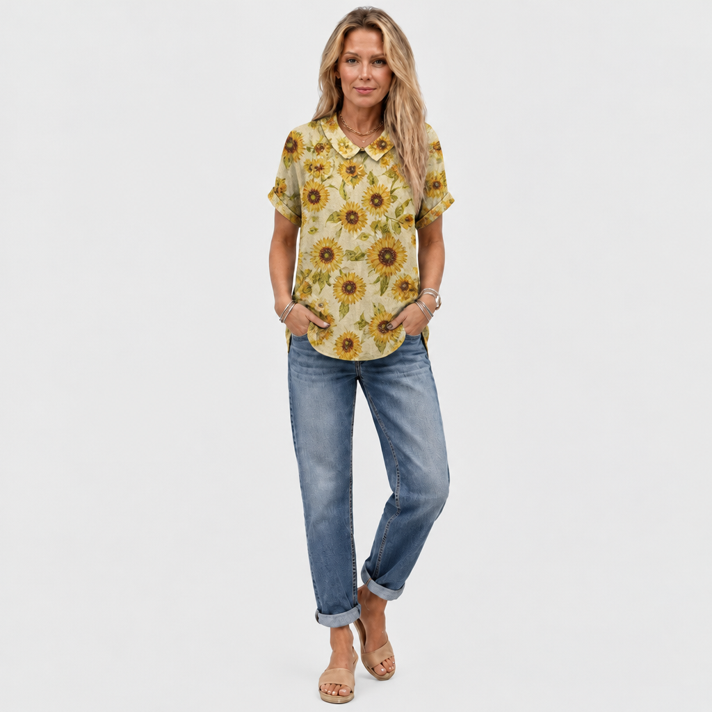 Verity | Sunflower Collared Top