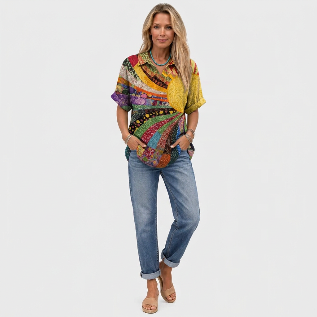 Dorothea | Sunburst Collared Top