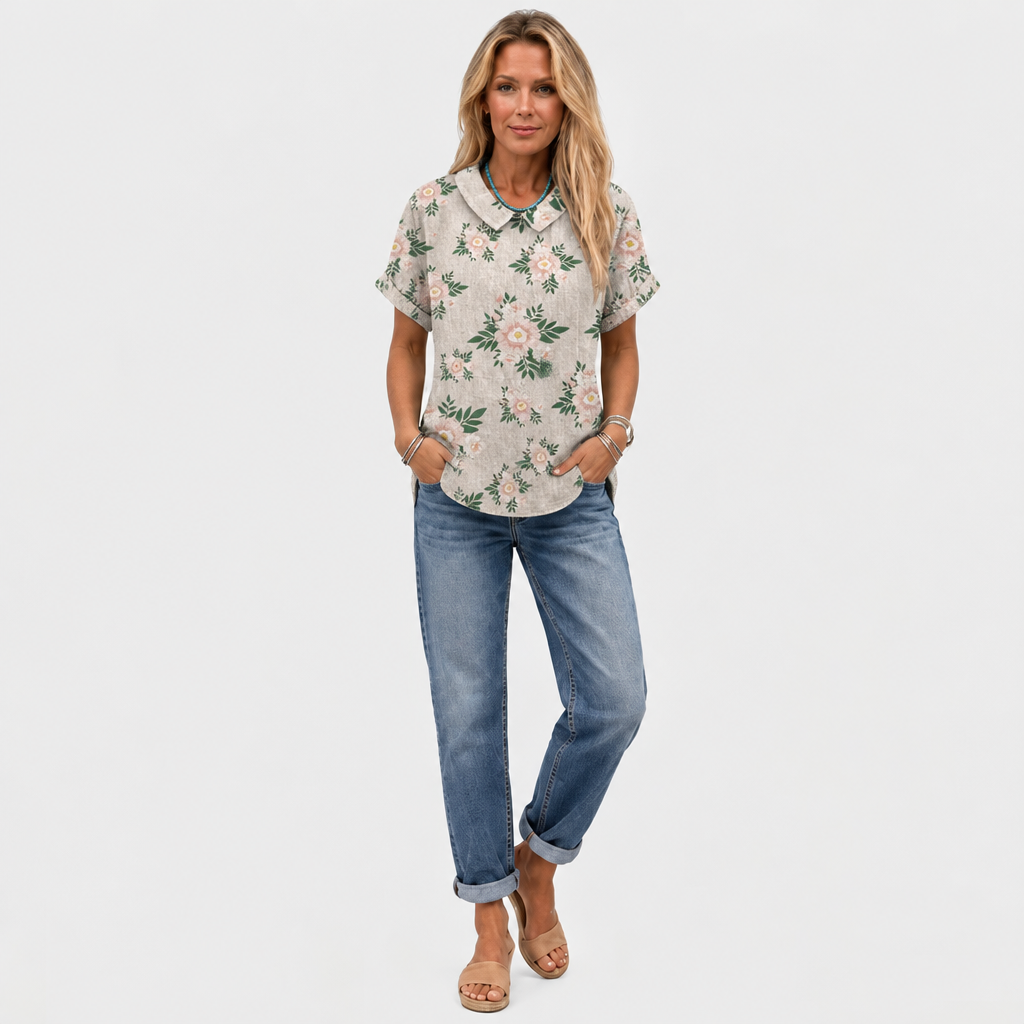 Constance | Botanical Collared Top