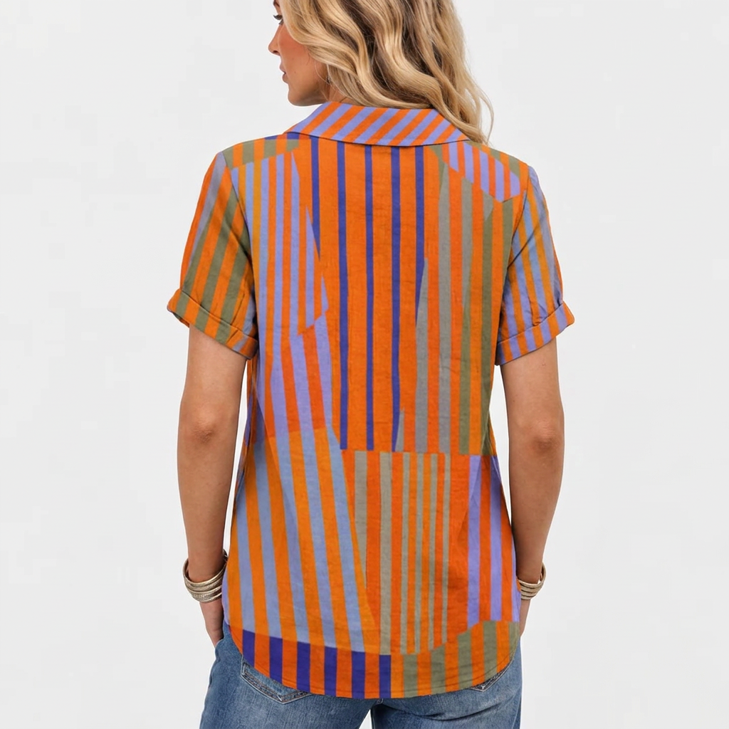 Leonie | Striped Collared Top