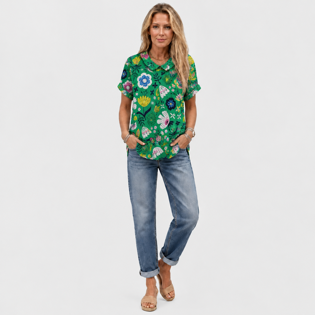 Blanche | Garden Collared Top