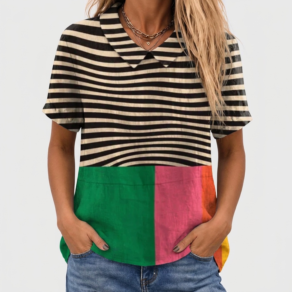 Ottilie | Colourblock Collared Top