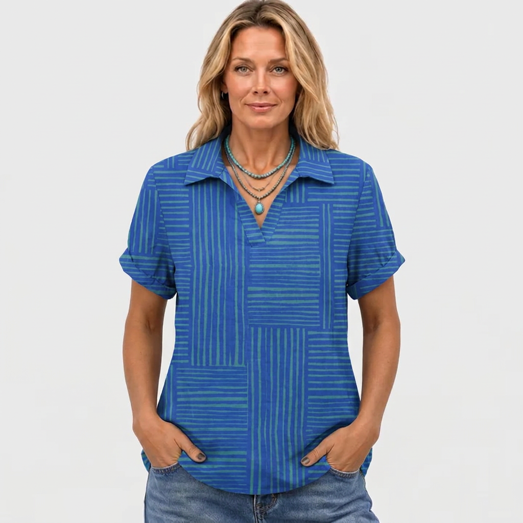 Marcella | Geometric Collared Top