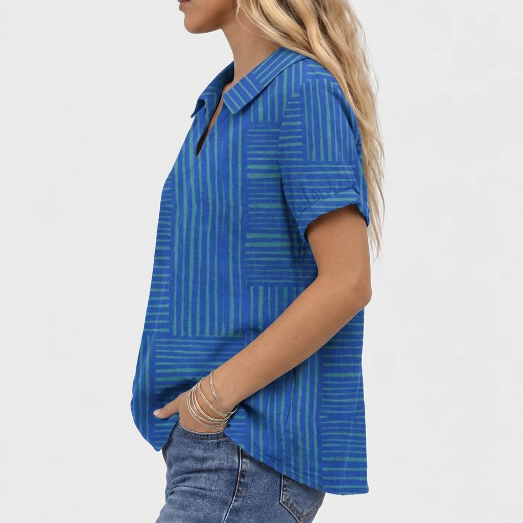 Marcella | Geometric Collared Top
