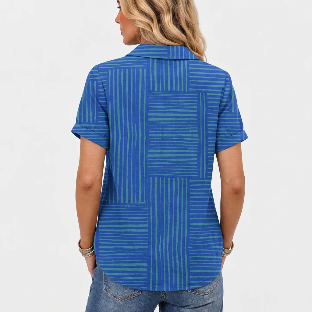Marcella | Geometric Collared Top