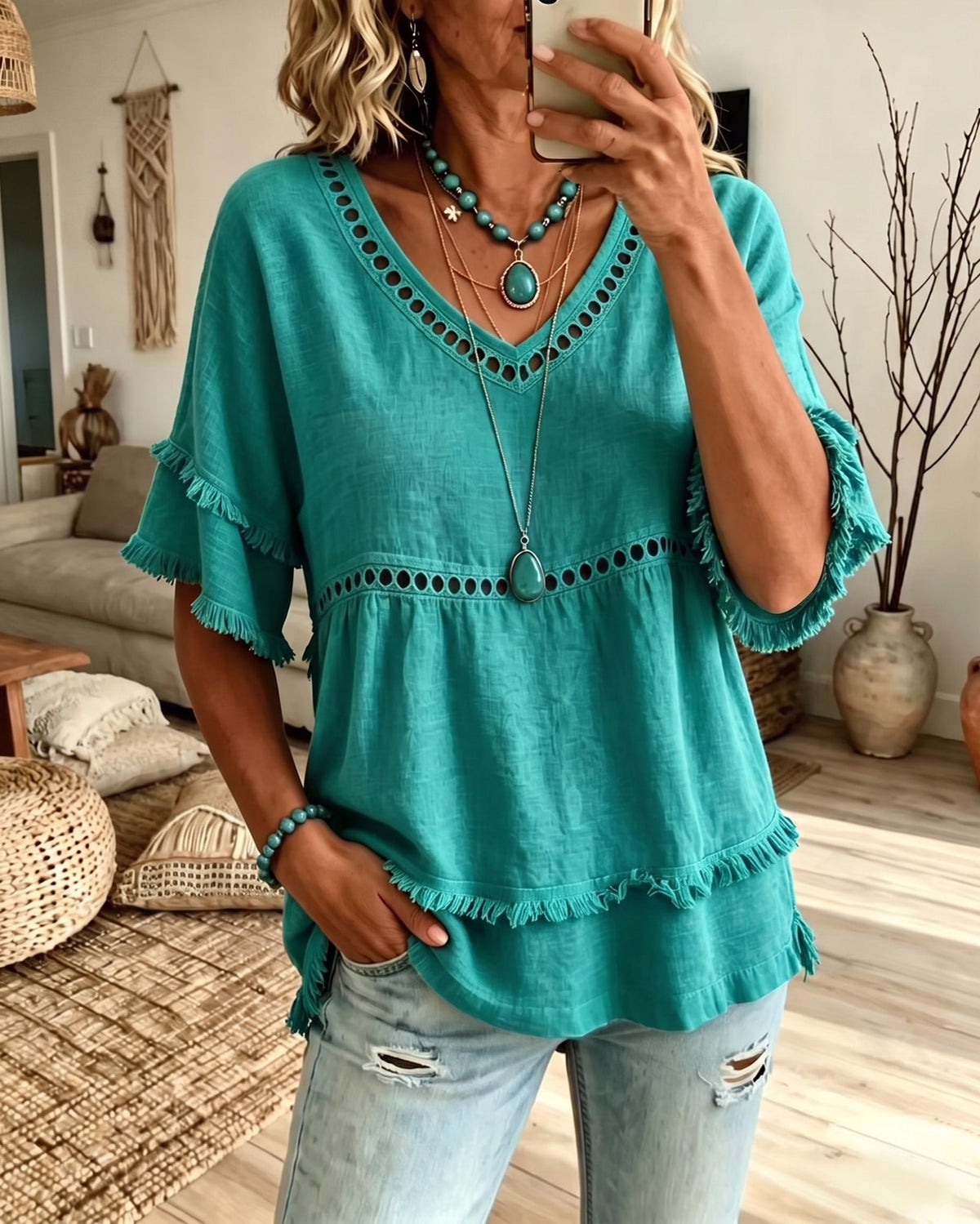 Elowyn - Effortless V-Neck Blouse product image