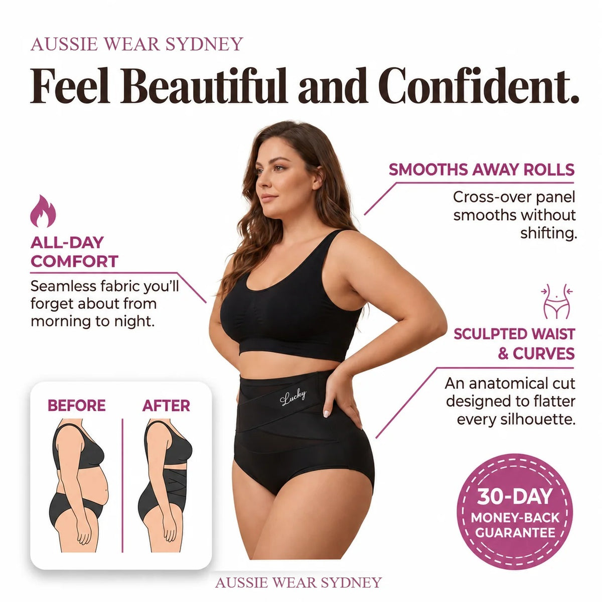 Aeliana - High-Waisted Tummy Control Shaping Briefs