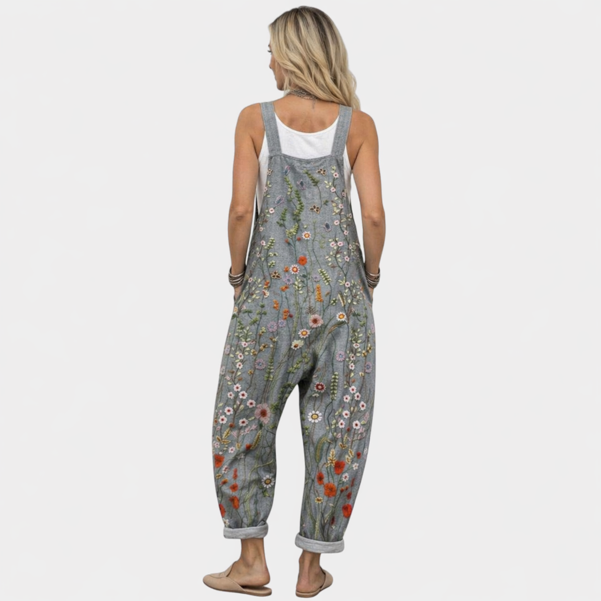 Hester | Grey Floral Overall