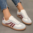 Side profile view of the off-white Elara orthopaedic cushioned trainers, highlighting the sole cushioning.