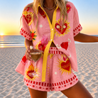 Evadne - Folk-Art Print Camp Shirt product image
