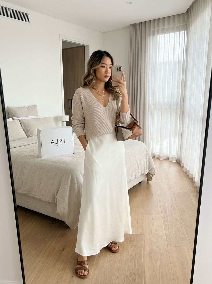 Isolde - Knit & Satin Ensemble