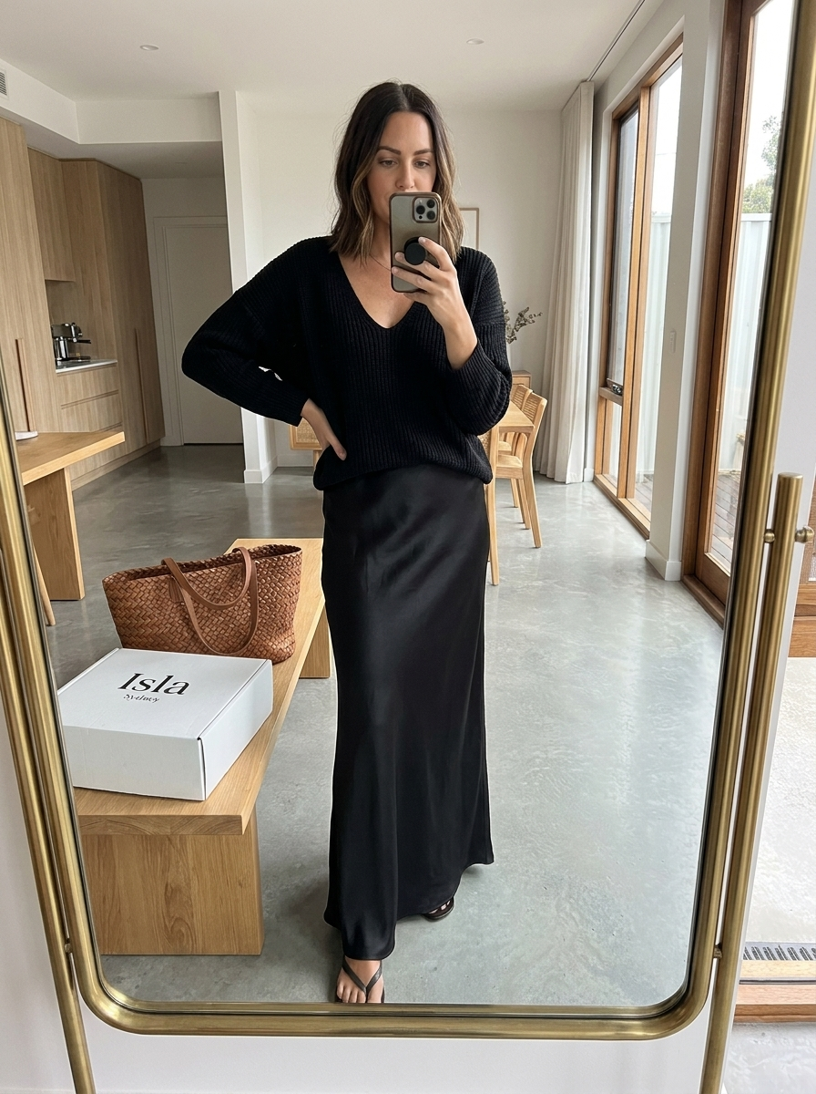 Isolde - Knit & Satin Ensemble