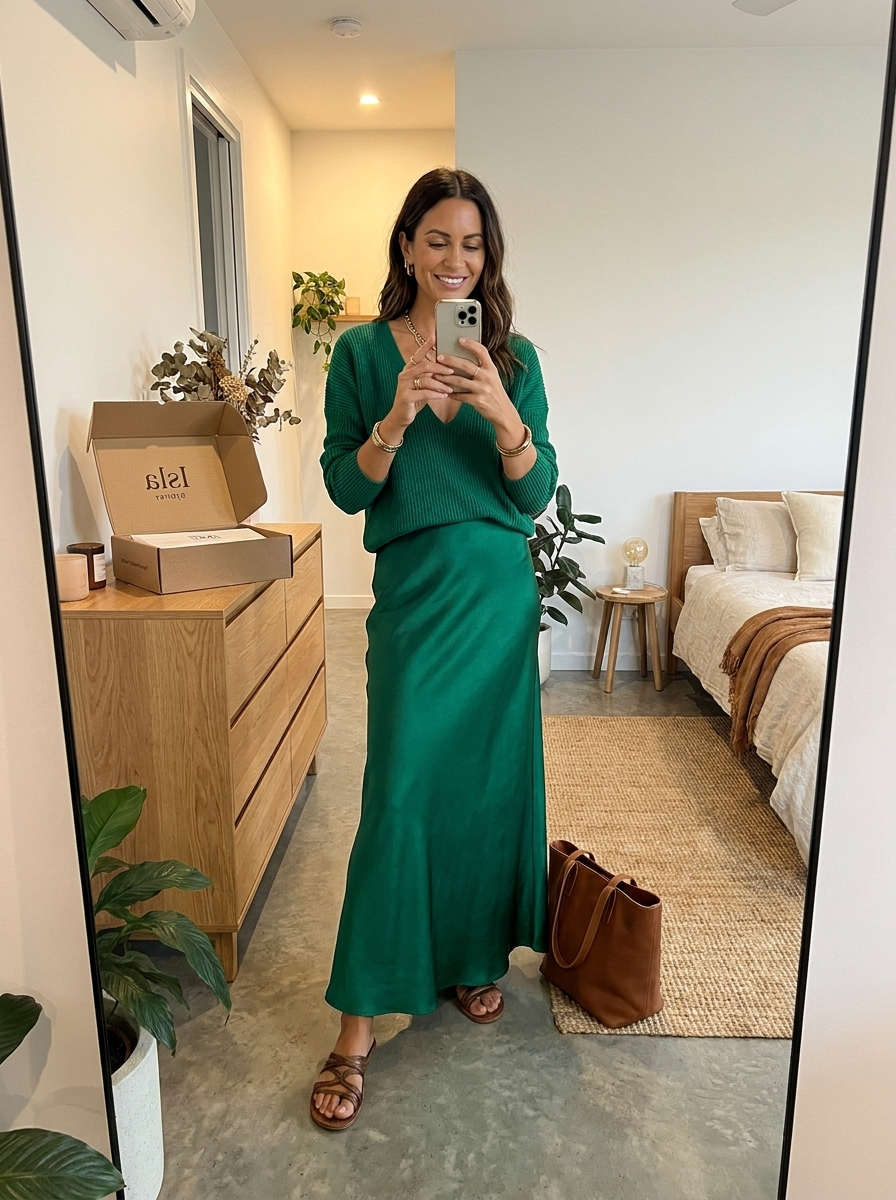Isolde - Knit & Satin Ensemble