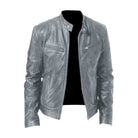 Detail of the sleeve cuff and button closure on the Hugo leather jacket.
