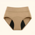 Front view of black Inez leak-proof protective underwear on a neutral background, highlighting its smooth fabric.