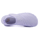 White Maeve comfort orthopedic shoes, detailed view of the slip-resistant sole.
