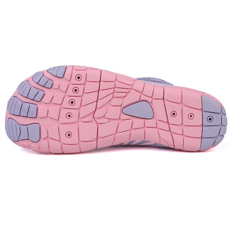 Beige Maeve comfort orthopedic shoes, detail shot of breathable fabric texture.
