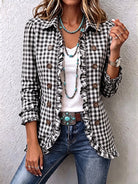 Henrietta | Gingham Ruffle Button-Up Jacket