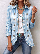 Henrietta | Gingham Ruffle Button-Up Jacket