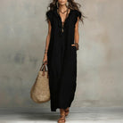Detailed view of the deep, functional pockets on the side seam of the versatile dress.